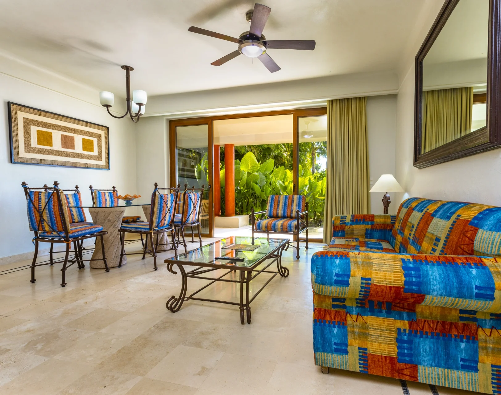 Living room of the one-bedroom suite at Rancho Seaside